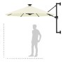 Sombrilla de jardín de pared con luces LED arena 300 cm von , Sonnenschirme - Ref: Foro24-312522, Preis: 119,05 €, Rabatt: %
