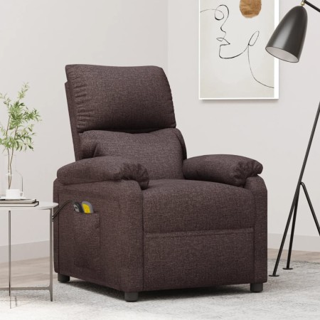 Sillón de masaje eléctrico tela marrón oscuro de , Sillones de masaje eléctricos - Ref: Foro24-3098435, Precio: 244,15 €