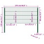 Panel de valla con postes hierro verde 1,7x0,8 m | Foro24.es | Tu tienda online para hogar, jardín y más Foro24.es