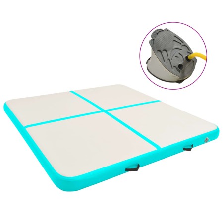 Esterilla inflable de gimnasia y bomba PVC verde 200x200x20 cm | Foro24.es | Tu tienda online para hogar, jardín y más Foro24.es