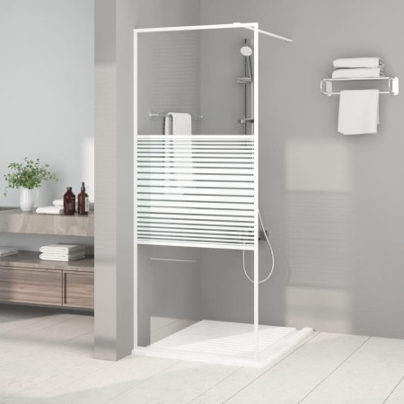 Mampara de ducha vidrio ESG transparente blanco 80x195 cm by , Shower walls and screens - Ref: Foro24-152150, Price: 136,38 €...