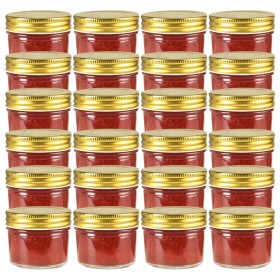 Tarros de mermelada de vidrio tapa dorada 24 uds