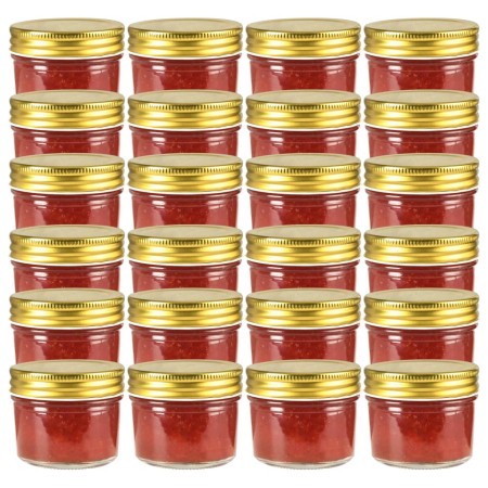 Tarros de mermelada de vidrio tapa dorada 24 uds 110 ml | Foro24.es | Tu tienda online para hogar, jardín y más Foro24.es