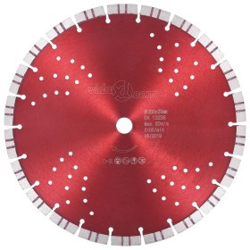 Disco de corte de diamante con turbo y agujeros acero 300 mm