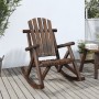 Silla mecedora de jardín madera maciza abeto 69x96x101 cm