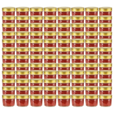 Tarros de mermelada de vidrio tapa dorada 96 uds 110 ml von , Honiggläser - Ref: Foro24-50797, Preis: 112,30 €, Rabatt: %