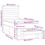 Cama box spring con colchón terciopelo verde oscuro 90x190 cm