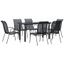 Juego de comedor para jardín 7 piezas acero y textilene negro von , Gartensets - Ref: Foro24-3200693, Preis: 259,75 €, Rabatt: %