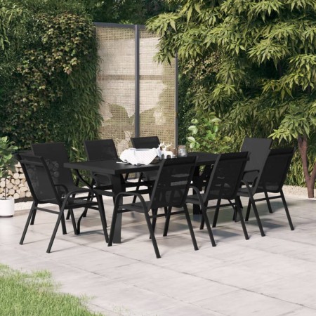 Juego de comedor de jardín 9 piezas negro by , Garden sets - Ref: Foro24-3095974, Price: 484,10 €, Discount: %