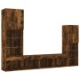 Muebles TV pared con LED 4 pzas madera ingeniería roble ahumado de , Muebles TV - Ref: Foro24-3216658, Precio: 185,52 €, Desc...