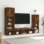 Muebles TV pared con LED 4 pzas madera ingeniería roble ahumado de , Muebles TV - Ref: Foro24-3216658, Precio: 185,52 €, Desc...
