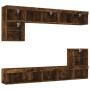Muebles TV pared con LED 8 pzas madera ingeniería roble ahumado von , TV-Möbel - Ref: Foro24-3216672, Preis: 229,05 €, Rabatt: %