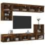 Muebles TV pared con LED 8 pzas madera ingeniería roble ahumado von , TV-Möbel - Ref: Foro24-3216672, Preis: 229,05 €, Rabatt: %