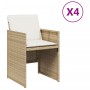 Sillas de jardín con cojines 4 uds ratán sintético beige de , Sillas de jardín - Ref: Foro24-364936, Precio: 167,33 €, Descue...