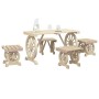 Juego de comedor de jardín 5 piezas madera maciza de abeto | Foro24.es | Tu tienda online para hogar, jardín y más Foro24.es