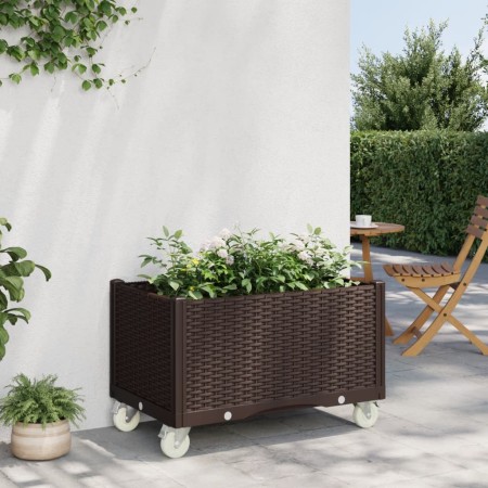Jardinera con ruedas PP marrón 80x50x54 cm | Foro24.es | Tu tienda online para hogar, jardín y más Foro24.es