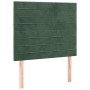 Cama box spring con colchón terciopelo verde oscuro 90x200 cm