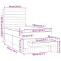 Cama box spring con colchón terciopelo verde oscuro 90x200 cm