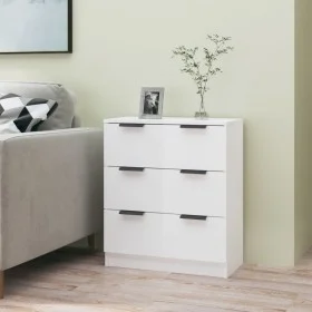 Glossy white plywood sideboard 60x30x70 cm by vidaXL, Sideboards - Ref: Foro24-811076, Price: 94,40 €, Discount: %
