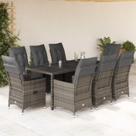 Set comedor jardín 9 pzas y cojines ratán sintético gris de , Conjuntos de jardín - Ref: Foro24-3276742, Precio: 1,00 €, Desc...