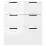 Aparador de madera contrachapada blanco brillante 60x30x70 cm de vidaXL, Aparadores - Ref: Foro24-811076, Precio: 103,68 €, D...