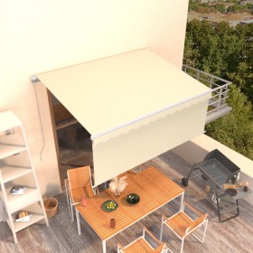 Toldo retráctil manual con persiana color crema