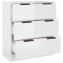 Aparador de madera contrachapada blanco brillante 60x30x70 cm de vidaXL, Aparadores - Ref: Foro24-811076, Precio: 103,68 €, D...