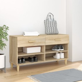 Mueble zapatero madera contrachapada roble Sonoma 102x35x55 cm