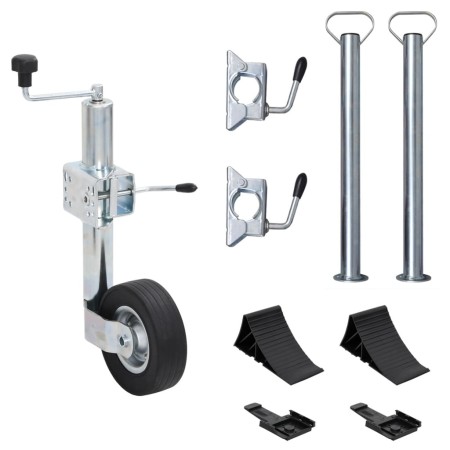Rueda de remolque 2 tubos soporte 3 abrazaderas divididas 60 mm von , Anhänger für Güter und Transport - Ref: Foro24-3281611,...