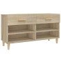 Mueble zapatero madera contrachapada roble Sonoma 102x35x55 cm de vidaXL, Zapateros y organizadores de calzado - Ref: Foro24-...