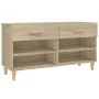 Shoe cabinet made of Sonoma oak plywood 102x35x55 cm by vidaXL, Shoe racks and shoe organizers - Ref: Foro24-812819, Price: 6...