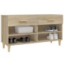 Mueble zapatero madera contrachapada roble Sonoma 102x35x55 cm de vidaXL, Zapateros y organizadores de calzado - Ref: Foro24-...