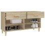 Mueble zapatero madera contrachapada roble Sonoma 102x35x55 cm de vidaXL, Zapateros y organizadores de calzado - Ref: Foro24-...