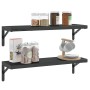 Soportes estante 4 uds acero inoxidable negro 23,5x2,5x15,5 cm | Foro24.es | Tu tienda online para hogar, jardín y más Foro24.es