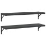 Estantes de pared 2 uds acero inoxidable negro 100x30 cm by , Shelves and shelves - Ref: Foro24-3214512, Price: 78,13 €, Disc...