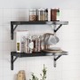 Estantes de pared 2 uds acero inoxidable negro 50x23,5 cm | Foro24.es | Tu tienda online para hogar, jardín y más Foro24.es