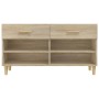Mueble zapatero madera contrachapada roble Sonoma 102x35x55 cm de vidaXL, Zapateros y organizadores de calzado - Ref: Foro24-...