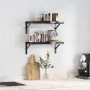 Estantes de pared 2 uds acero inoxidable negro 50x23,5 cm | Foro24.es | Tu tienda online para hogar, jardín y más Foro24.es