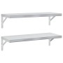 Estantes de pared 2 uds acero inoxidable plateado 75x30 cm by , Shelves and shelves - Ref: Foro24-3214506, Price: 78,14 €, Di...