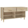 Mueble zapatero madera contrachapada roble Sonoma 102x35x55 cm de vidaXL, Zapateros y organizadores de calzado - Ref: Foro24-...