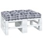 Cojín para sofá de palets de tela a cuadros gris 120x80x12 cm de , Cojines para sillas y sofás - Ref: Foro24-360527, Precio: ...