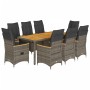 Set comedor jardín 9 pzas y cojines ratán sintético gris de , Conjuntos de jardín - Ref: Foro24-3276850, Precio: 1,00 €, Desc...