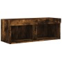 Muebles de TV de pared con luces LED 8 piezas roble ahumado by , TV Furniture - Ref: Foro24-3216768, Price: 336,04 €, Discoun...