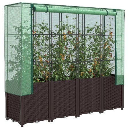 Arriate con cubierta invernadero aspecto ratán 160x40x153 cm by , Pots and planters - Ref: Foro24-4015803, Price: 146,26 €, D...
