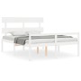 Seniorenbett Massivholz Kopfteil weiß 160x200 cm von vidaXL, Betten und Lattenroste - Ref: Foro24-3195362, Preis: 179,78 €, R...