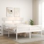 Seniorenbett Massivholz Kopfteil weiß 160x200 cm von vidaXL, Betten und Lattenroste - Ref: Foro24-3195362, Preis: 179,78 €, R...