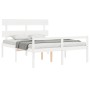 Seniorenbett Massivholz Kopfteil weiß 160x200 cm von vidaXL, Betten und Lattenroste - Ref: Foro24-3195362, Preis: 179,78 €, R...