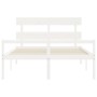 Seniorenbett Massivholz Kopfteil weiß 160x200 cm von vidaXL, Betten und Lattenroste - Ref: Foro24-3195362, Preis: 179,78 €, R...