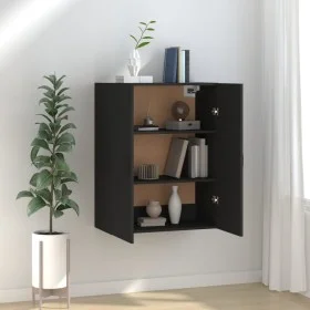 Black engineered wood hanging cabinet 69.5x34x90 cm by vidaXL, Lockers and storage cabinets - Ref: Foro24-812268, Price: 74,4...
