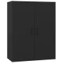 Black engineered wood hanging cabinet 69.5x34x90 cm by vidaXL, Lockers and storage cabinets - Ref: Foro24-812268, Price: 74,2...